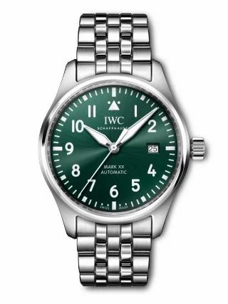 IWC Pilot's Watch Mark XX Stainless Steel / Green / Bracelet IW3282-06 (IW328206)